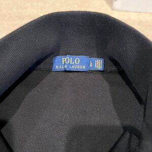 Polo Quarter Zip Black Cotton - Large
